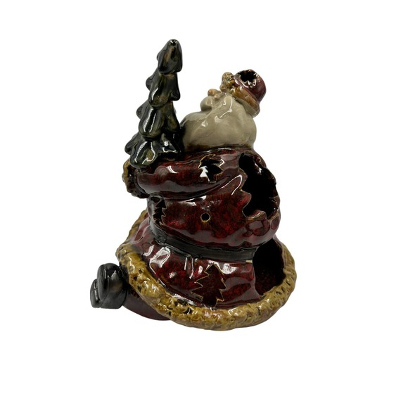 Santa and Christmas tree tea light candle holder - Picture 4 of 9
